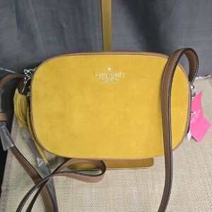 Kate Spade Mustard Suede Crossbody Bag